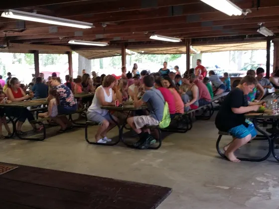 A packed pavilion for bingo night