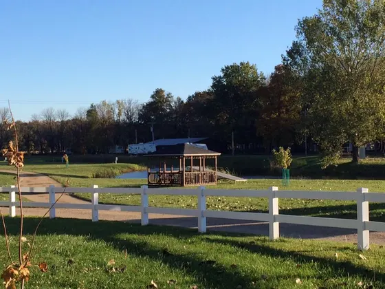 The gazebo by the pond