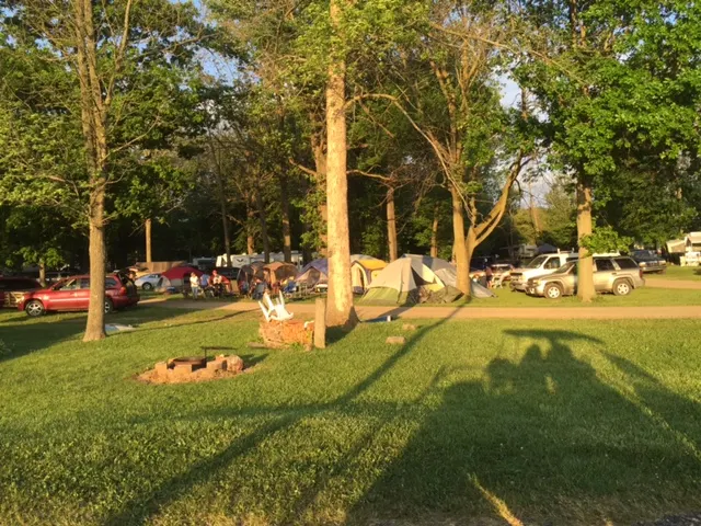 Rigs parked together in the group camping area
